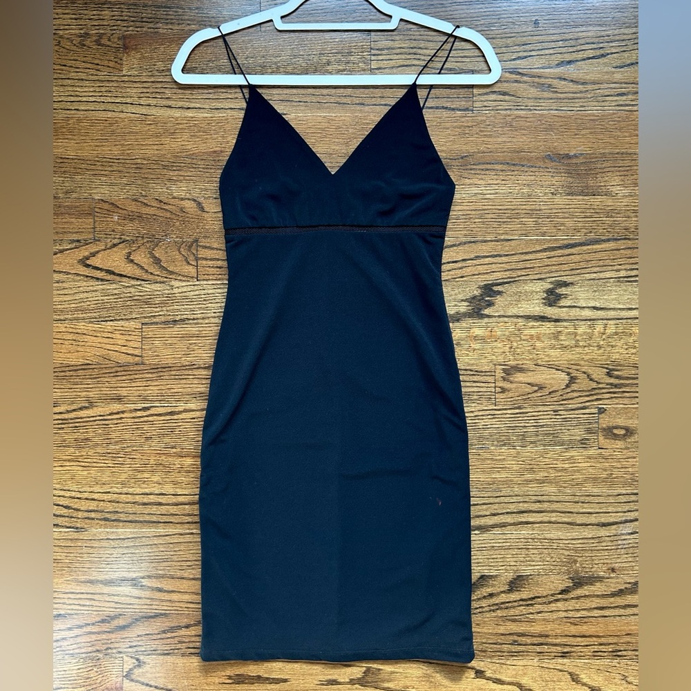 Alice + Olivia by Stacy Bendet Black Bodycon Dress with Mesh Panels
